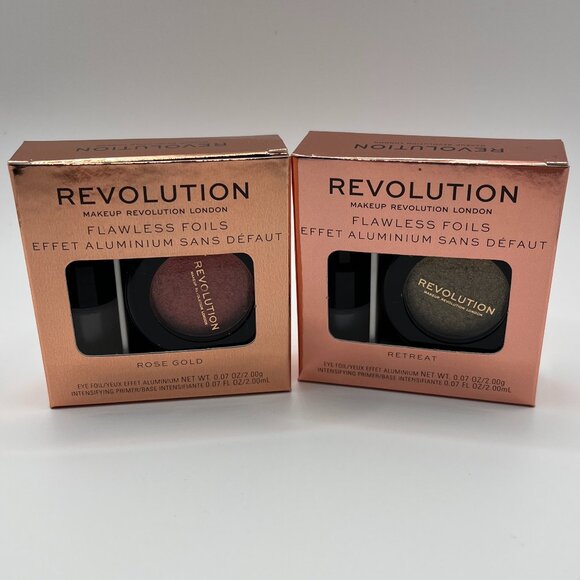 2 Pack Revolution Flawless Foils Rose Gold & Retreat NEW Metallic Shimmer Liquid - Picture 1 of 4